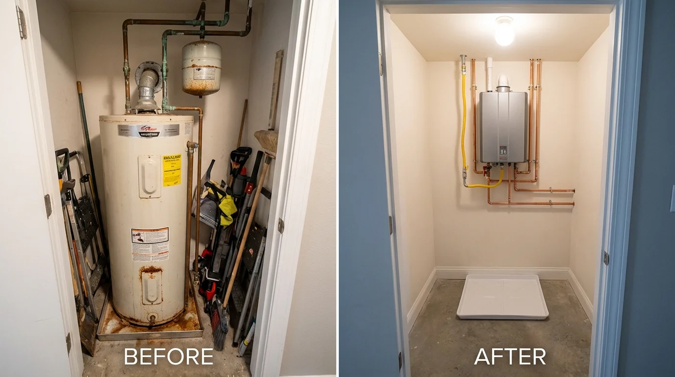 Tank water heater versus wall-mounted tankless unit comparison for Paterson, NJ homeowners
